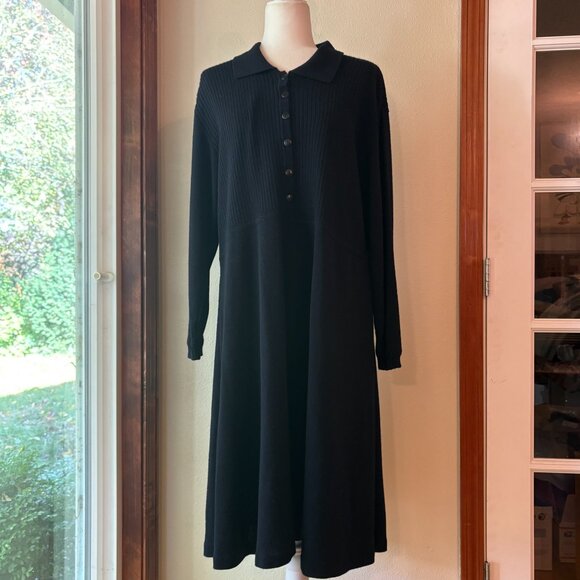 VTG 90s Liz Claiborne Wool Blend Midi Sweater Dress Ribbed Knit Long Sleeve M - Picture 6 of 13